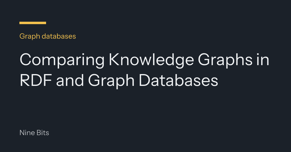 Comparing Knowledge Graphs in RDF and Graph Databases